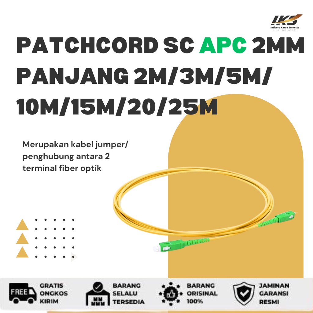 Patchcord SC APC Kabel Fiber Optik Diameter 2mm