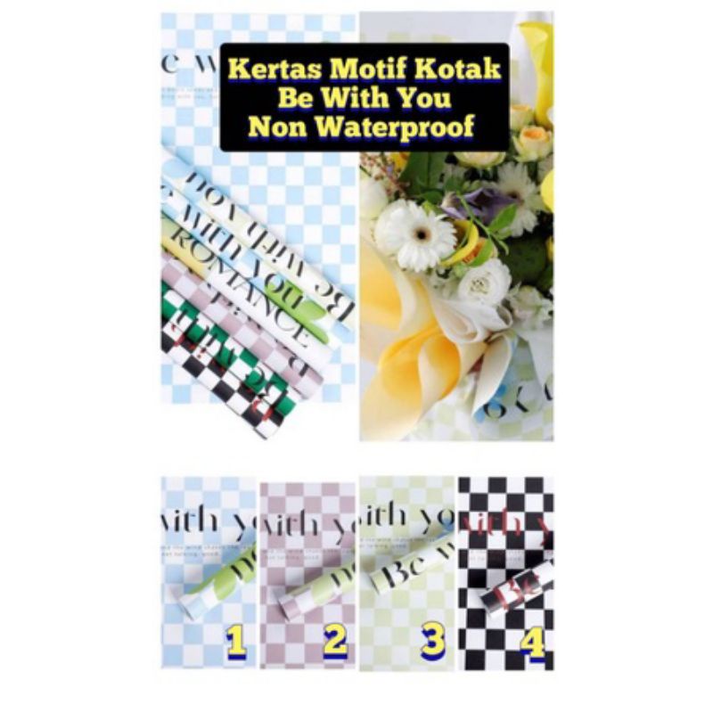 

Kertas Buket Motif Kotak Be With You Kertas Buket Non Waterproof Free Packing Plaid Cellophane Flower Wrapping Paper