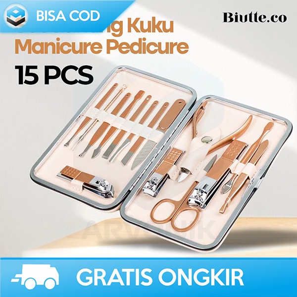 SET MANICURE PEDICURE 12 PCS BIUTTE.CO GUNTING KUKU PERALATAN NAIL ART