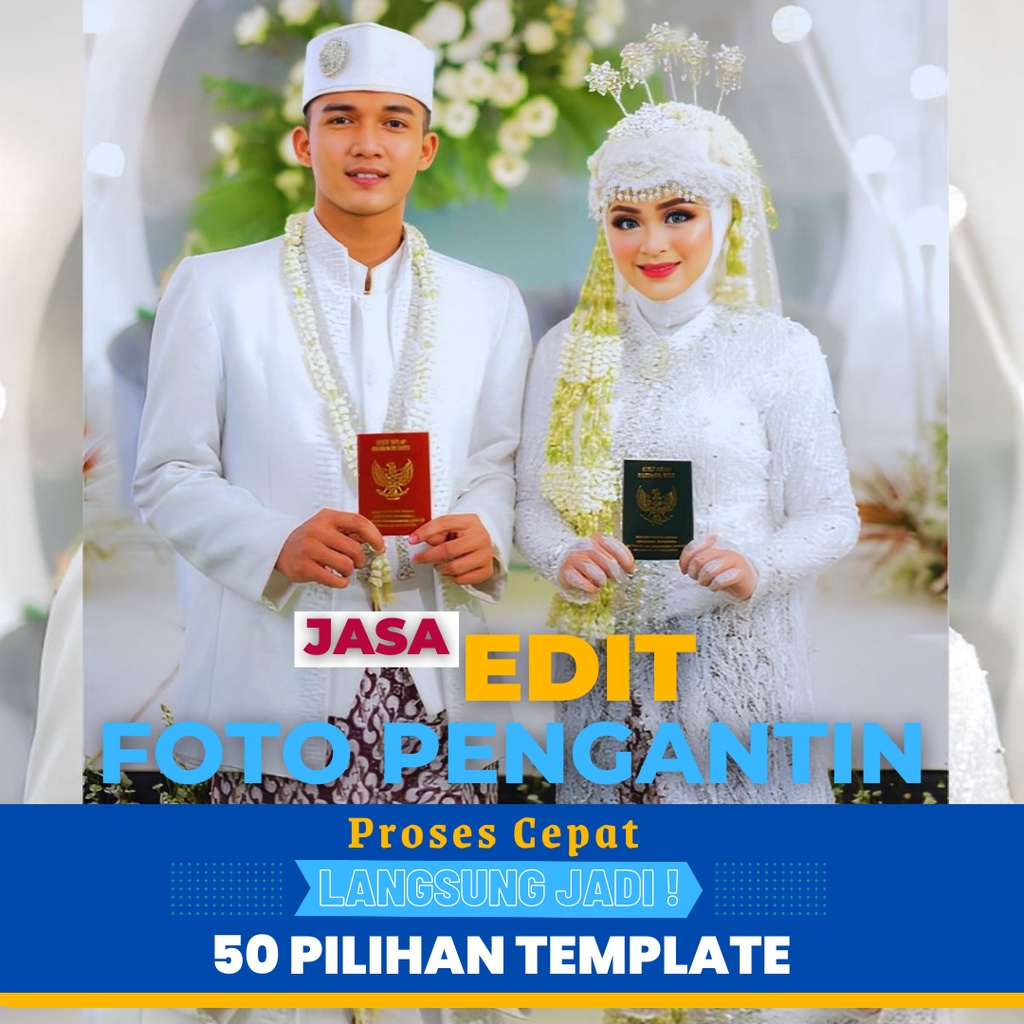 Edit foto ganti wajah pengantin / edit foto praweding/ edit foto nikah