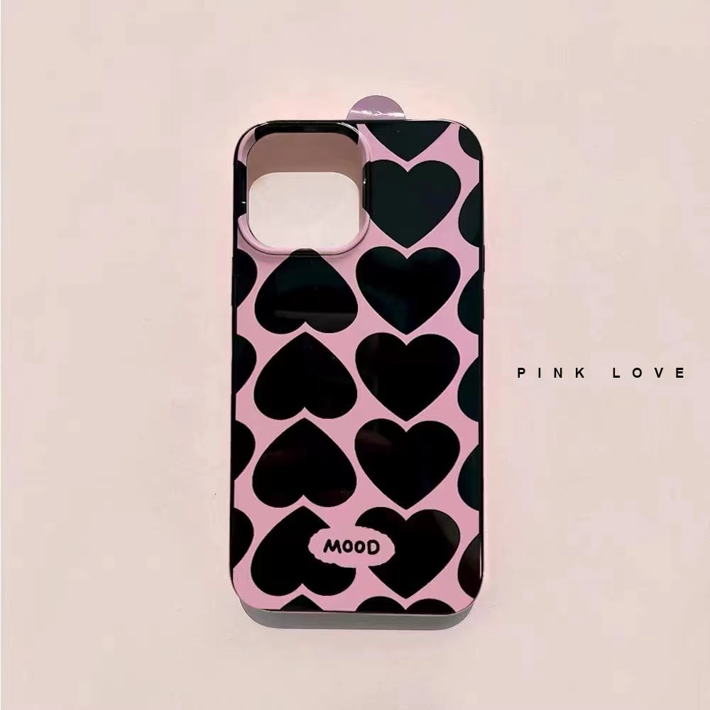 IPHONE Ins Pola Hati Cocok Untuk Iphone14 14pro 14plus 13 13mini 13pro 13prm iPhone12 7Plus 8Plus Xr XS 13 12mini Pro Max Empat Sudut Casing Ponsel Tahan Guncangan