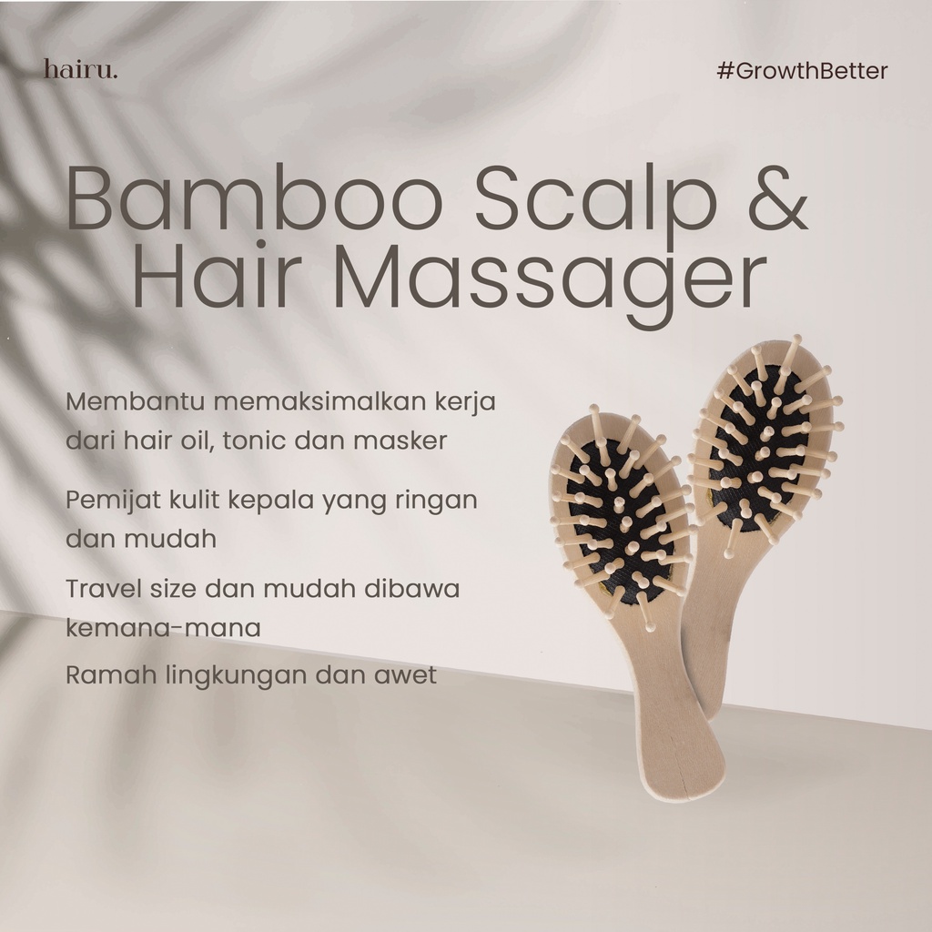 HAIRU Bamboo Scalp &amp; Hair Massager