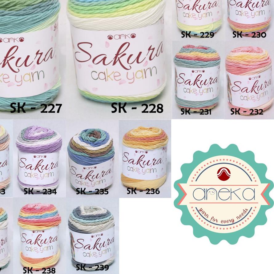 12.12 HARGA GROSIR KATALOG - Benang Rajut Katun Susu Rainbow Sakura Cake Milk Cotton Yarn - 2 grosir