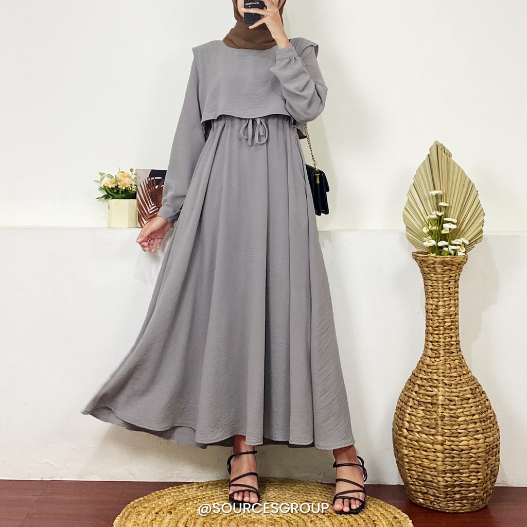 Gamis Terbaru 2023 Dress Lebaran Wanita Gamis Anak Remaja Perempuan Hitam Putih