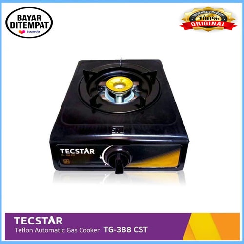KOMPOR GAS SNI merk TECSTAR 1 TUNGKU API BIRU stenlis / teflon MANTAP