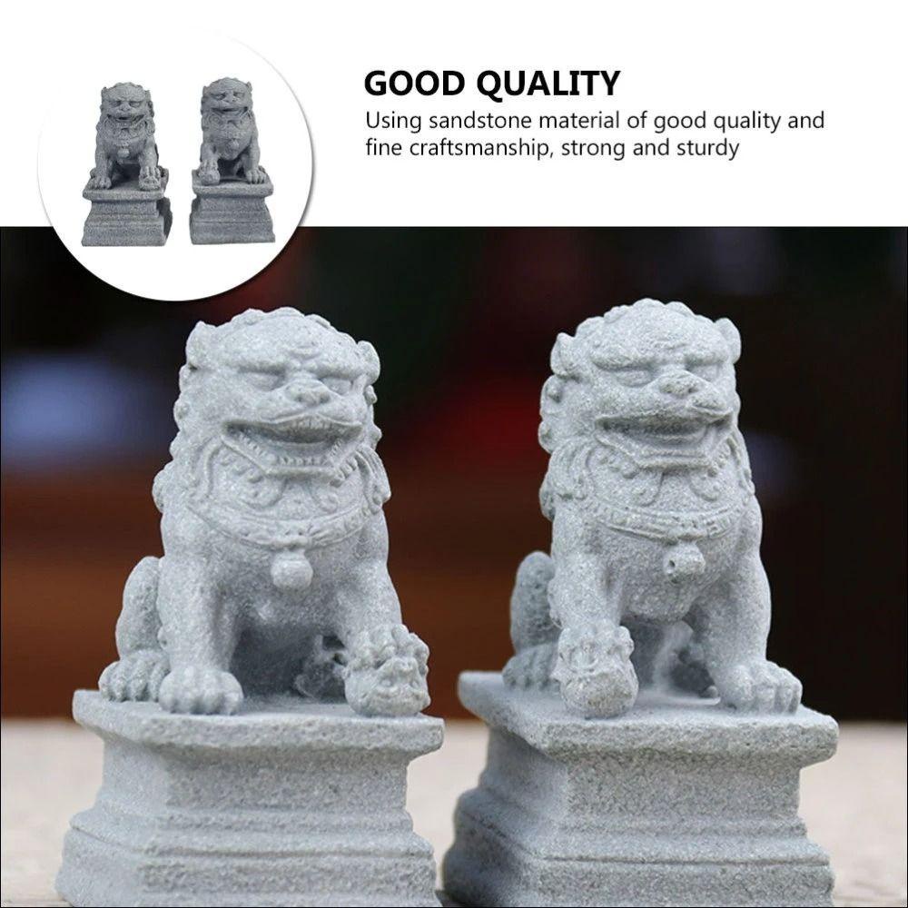 NEEDWAY Needway Lion Ornamen Aman Multi Fungsi Gaya China Micro-view Mini Kualitas Bagus Halaman Pengerjaan Halus Ornamen Mobil