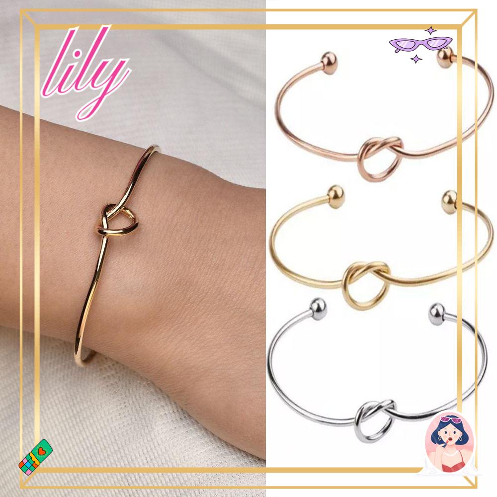 Lily Cinta Simpul Gelang Fashion Perhiasan Sederhana Hadiah Lamaran Bridesmaid Adjustable Ikat Simpul
