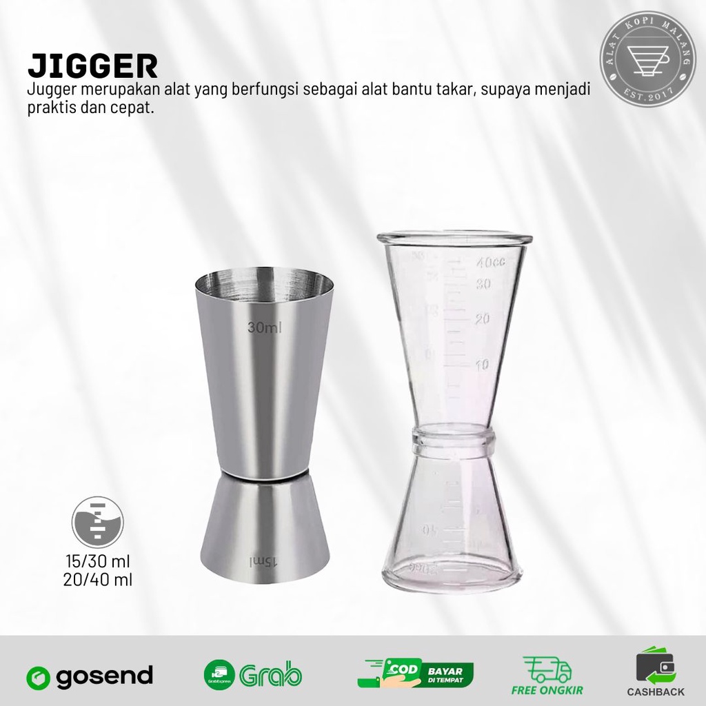 Jigger Acrylic Plastik Transparant