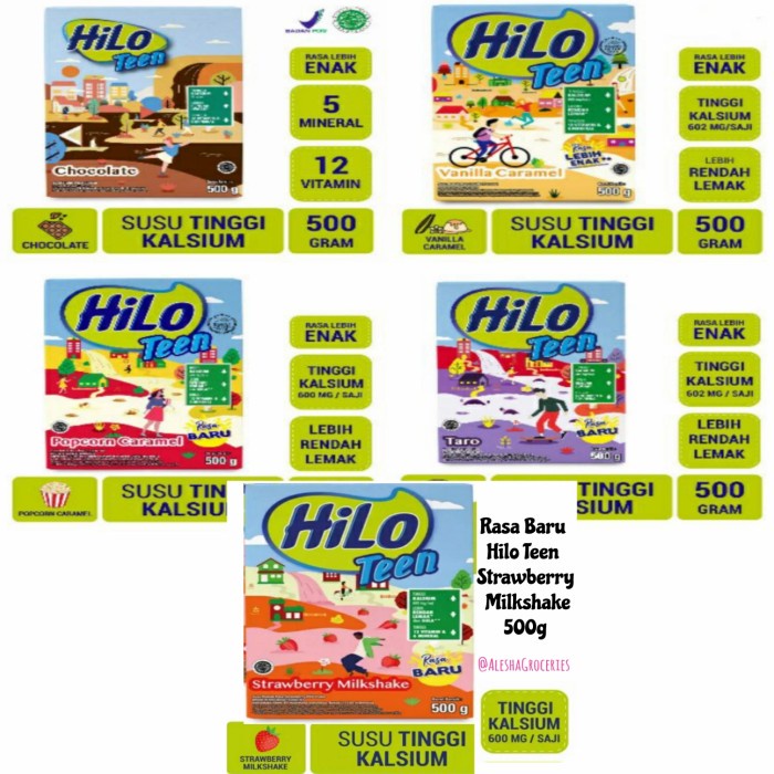 

[ COD ] hilo teen chocolate 750gr 500gr & Taro 500gr - Original 400g