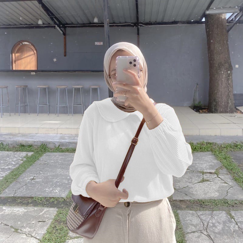 BEFAST - ZEC OOTD WANITA BLOUSE SHAN  / Lestari Blouse / Blouse Polos Formal / Pakaian Kerja Wanita Casual / Atasan Wanita Lengan Panjang / Fashion kekinian Remaja ABG Trendy / Outfit Wanita Hijab Terlaris