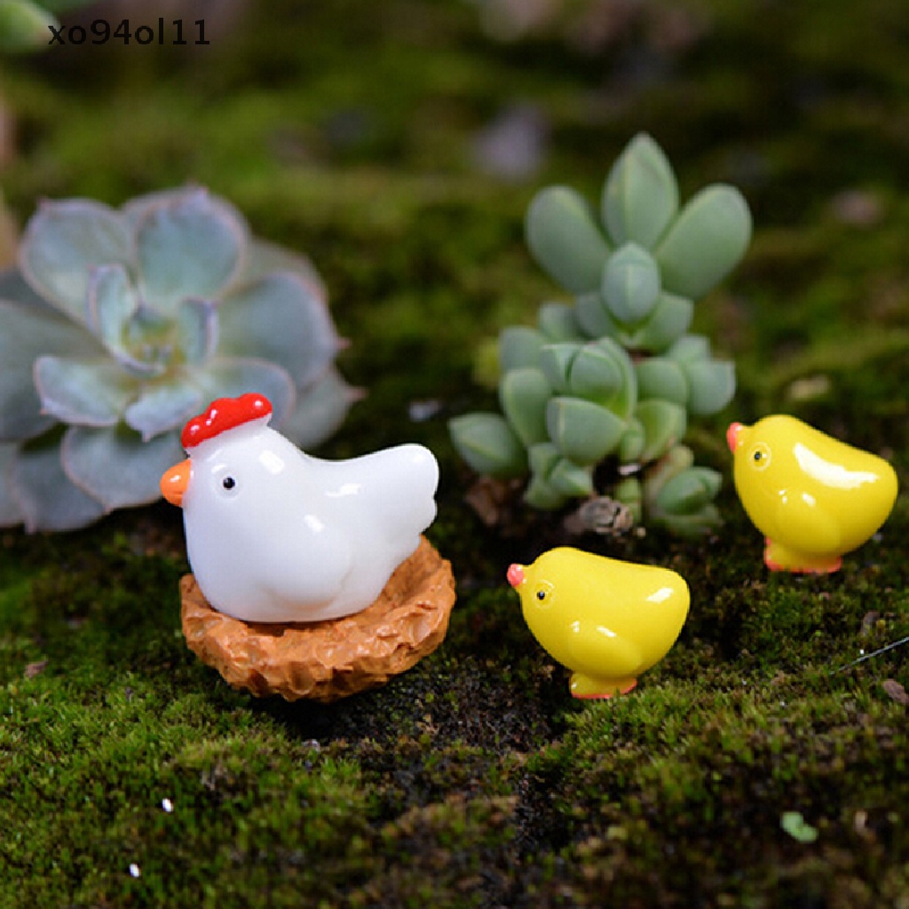 Xo Miniatur Taman Peri Ayam Mini Gnomes Terrariums Patung Resin Untuk Dekorasi Rumah OL