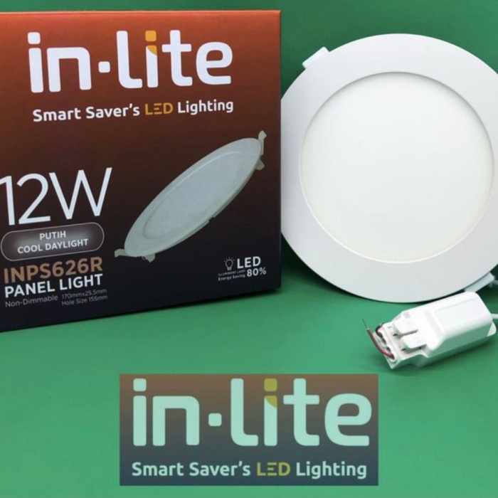 Terlaris Led Panel Inlite In-Lite 12W 12 W 12Watt Bulat Inps 628 R Inps628R