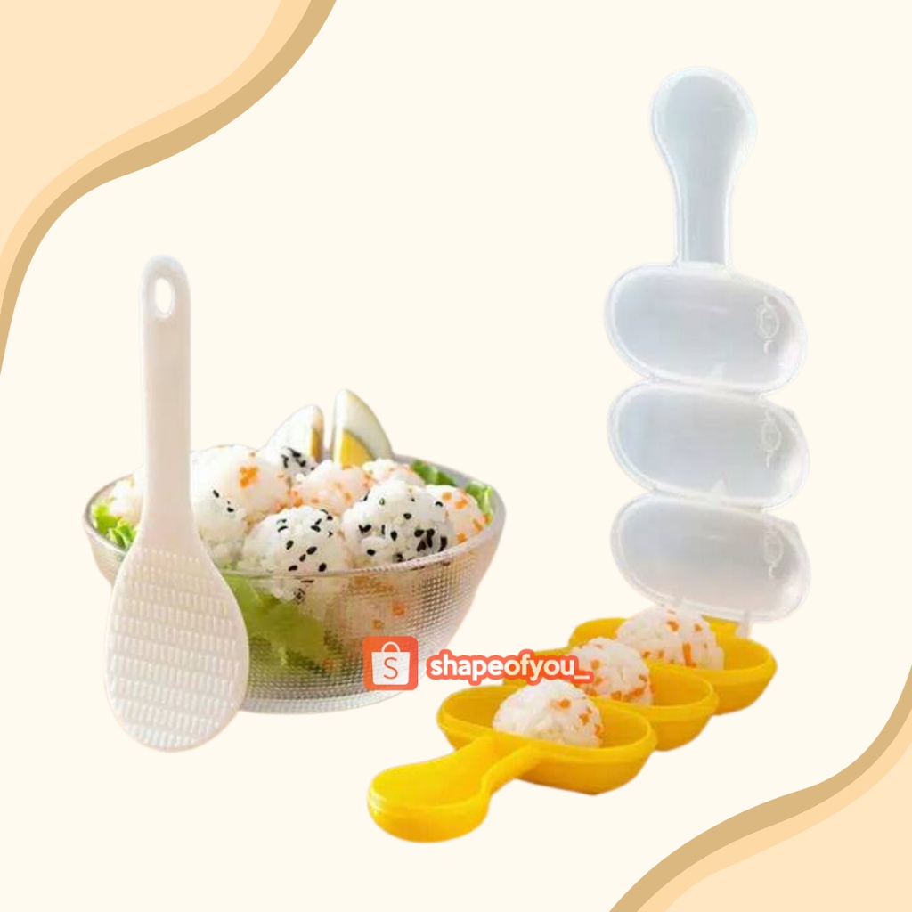 Cetakan Nasi Bento Bola Bulat Gulung Plus Centong Rice Ball Shaker Bento Rice Ball Mold