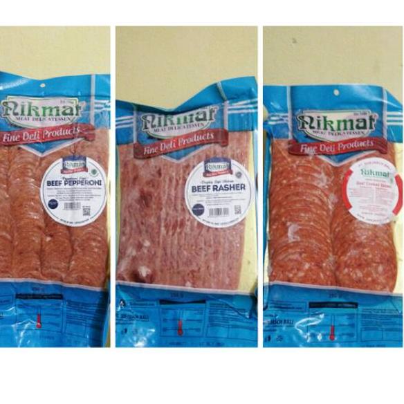 

✿ [MURAH LEBAY...!!!] Nikmat Beef Rasher / Beef Pepperoni / Beef Cooked Salami Pizza Toppings ♛