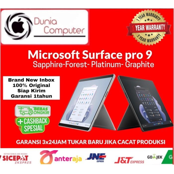 NEW Microsoft Surface Pro 9 Intel i7 12th Gen RAM 16GB SSD 256GB