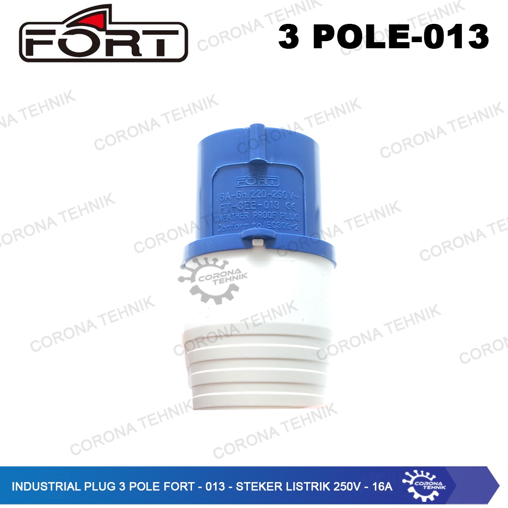 FORT - 013 - Steker Listrik 250V - 16A Industrial Plug 3 Pole