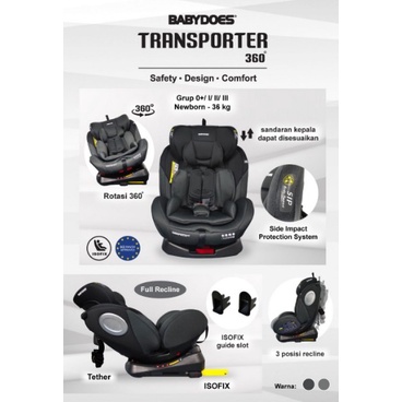 Babydoes Car Seat Transporter 360° | Kursi Mobil Bayi | WW-8738