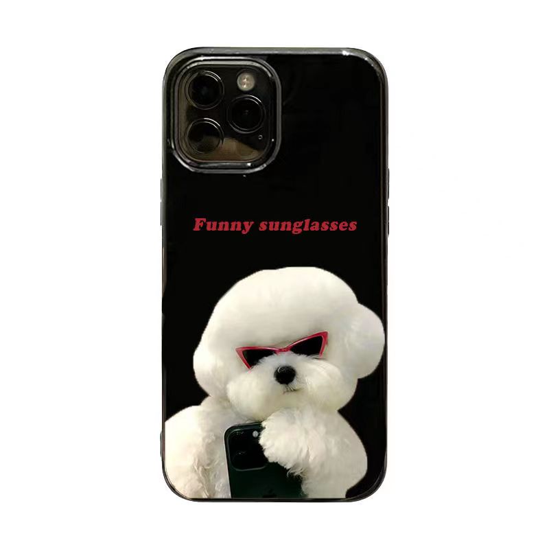 IPHONE Ins Pola Puppy Cocok Untuk Iphone14 14pro 14plus 13 13mini 13pro 13prm iPhone12 7Plus 8Plus Xr XS 13 12mini Pro Max TPU Empat Sudut Casing Ponsel Tahan Guncangan