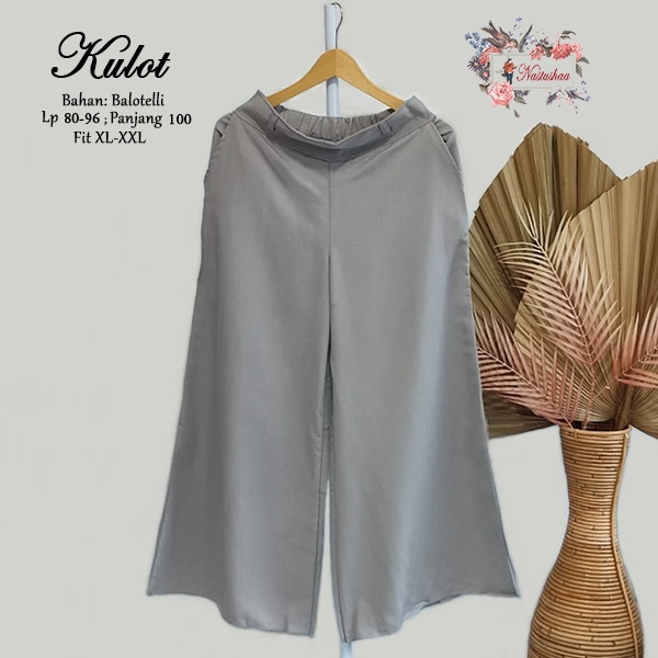 Kulot Bahan Balotelli Import Jumbo Lebar Celana Kulot Panjang Wanita Pants Warna Abu Korea Style Kekinian