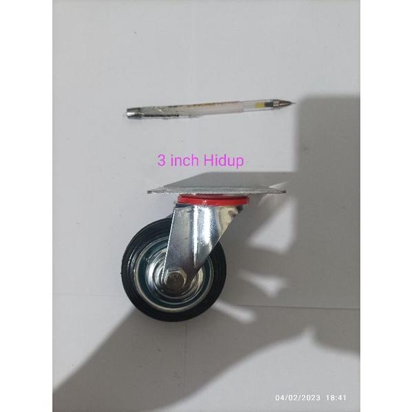 Roda Etalase 3 inch Karet Hitam / Roda Trolly TAIWAN