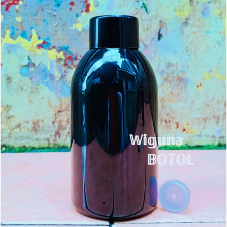 Botol Toner 250ml Oval / Botol PET 250ml Hitam Oval Tutup Toner