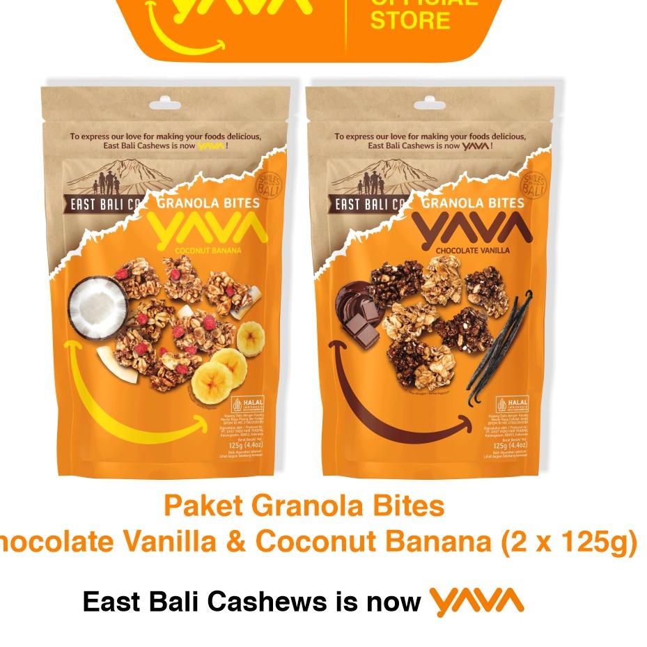 

♔ YAVA Paket Granola Bites Chocolate Vanilla & Coconut Banana (2 x 125g) ✯