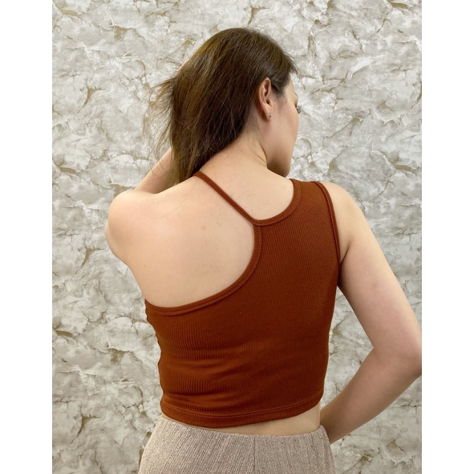 CAVALU Korean Knit Tank Top One Shoulder Crop Top 153