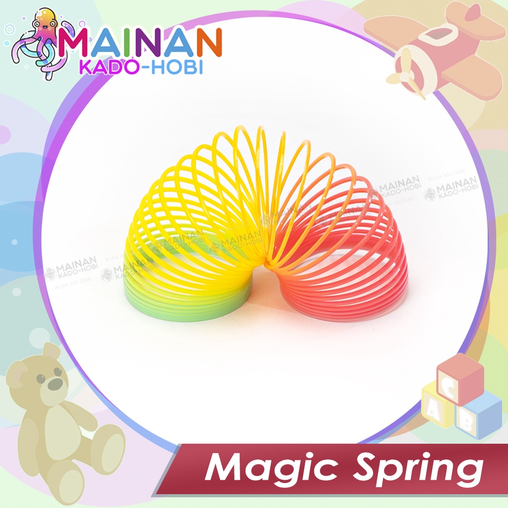 HADIAH KADO MAINAN EDUKASI TRADISIONAL ANAK PEGAS SLINKY MAGIC SPRING RAINBOW