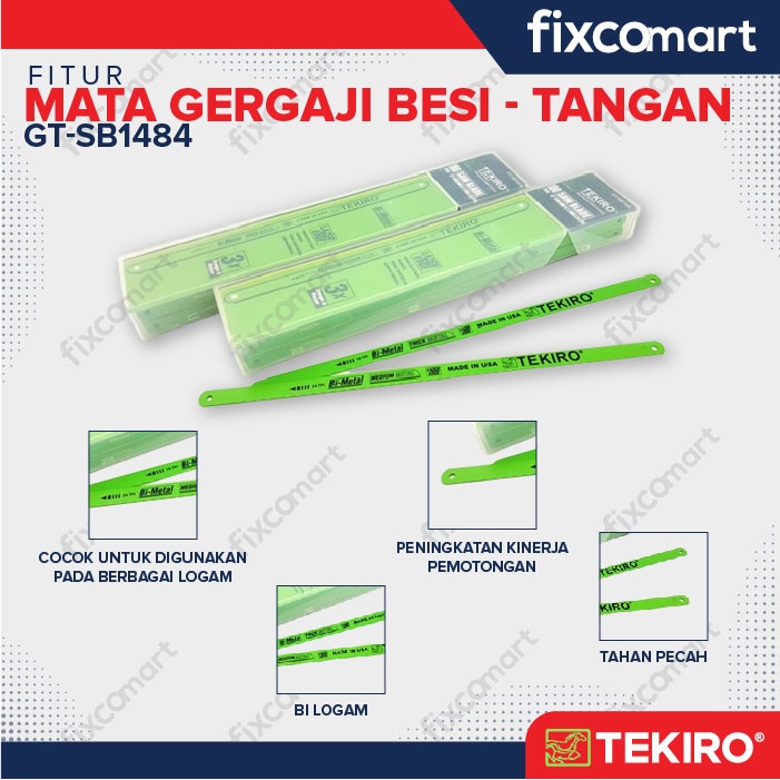 Tekiro Hacksaw Blade 12&quot; X 1.1 Mm X 24 Tpi / Mata Gergaji Besi