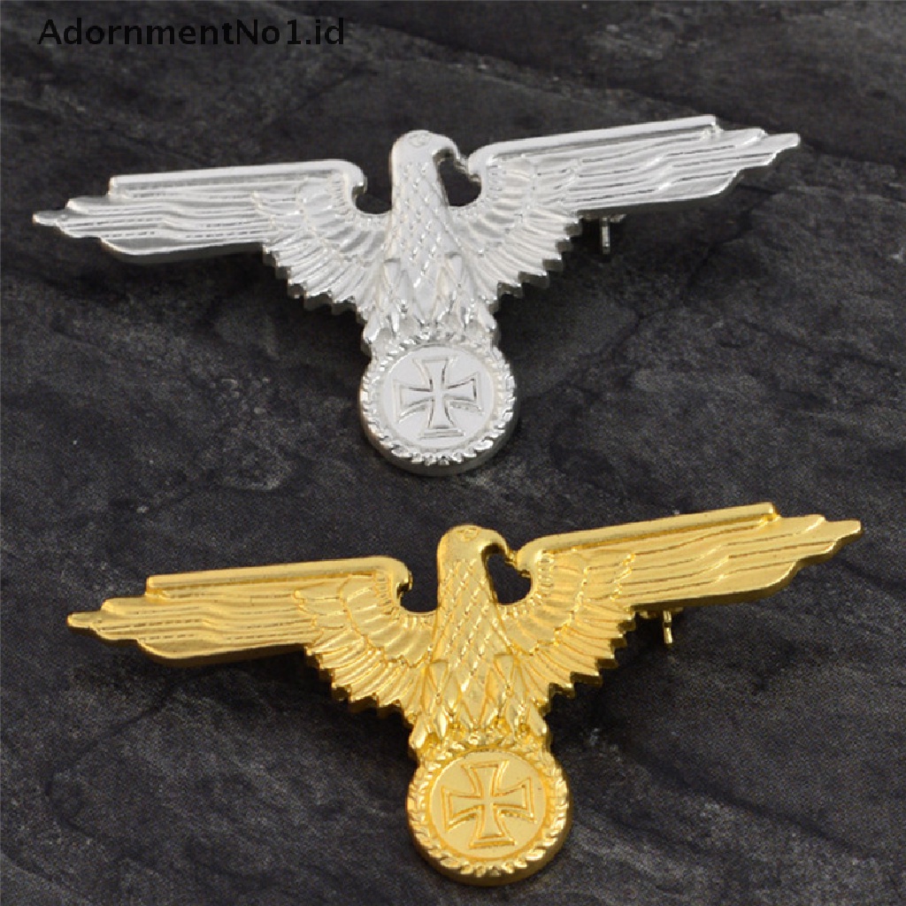 [AdornmentNo1] Eagle Military Cross Animal Collar Bros Pin Lencana Korsase Bros Perhiasan [ID]