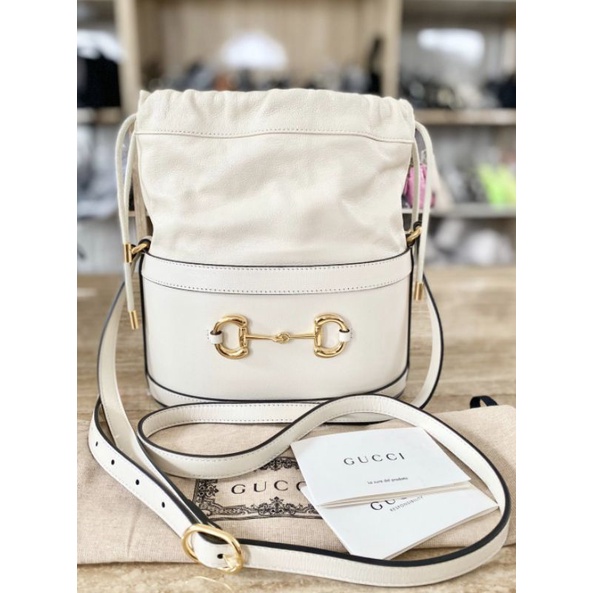 Gucci Horsebit Bucket White