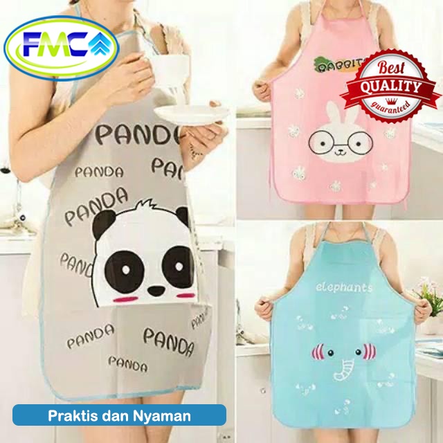 Celemek Masak Anti Air Minyak Apron Dapur Waterproof Karakter Kartun Lucu Unik Murah Korea Import