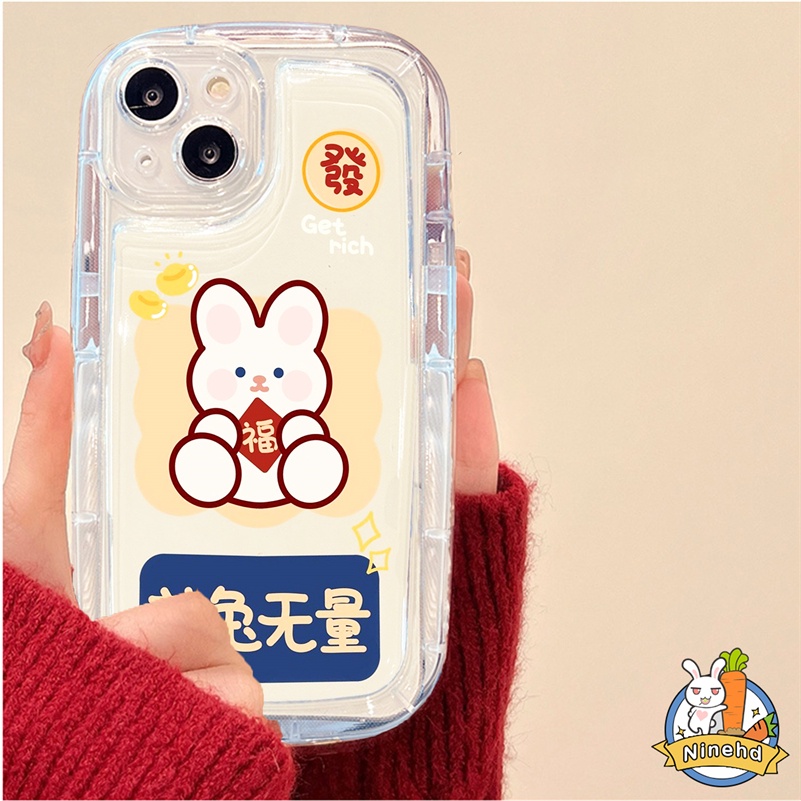 IPHONE Casing Kompatibel Untuk Iphone14 13 12 11 Pro Max X Xr Xs Max SE 8 7 6 6s Plus SE 2020 Rabbit Yang Indah Air Cushion Phone Case Full Protect Clear Shockproof Soft Case Cover Pelindung SE 2020 SE