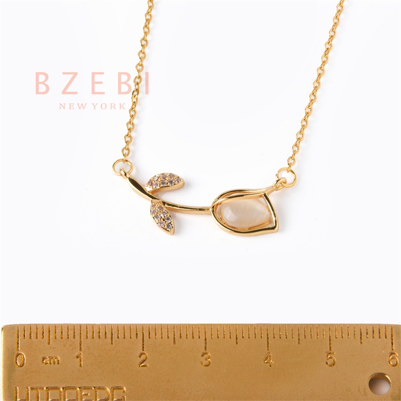 Bzebi Kalung Emas 18k, Kalung Baja Titanium, Kalung Liontin Berlian, Anti Karat, Aksesoris Fashion Wanita Perhiasan Gaya Korea, Hadiah Ulang Tahun Dengan Kotak Eksklusif 1139n