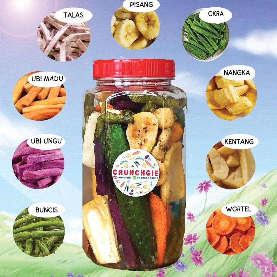 

[Miliki] Crunchy Veggie Snack ASMR Keripik Sayur Keripik Buah Sayur Krispi Cemilan Diet Snack Snack Diet 300ml 700ml 1000ml 1L 07Z