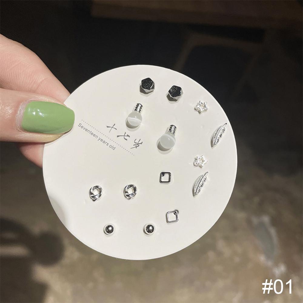 Timekey Indah Kecil Satu Minggu Anting Set Temperamental Sederhana Telinga Giwang Paduan Halus Anting Perhiasan Untuk Wanita L7S3