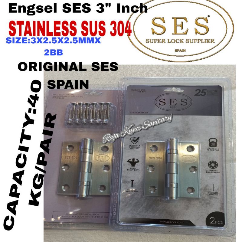 Engsel Stainless Stell SES 3&quot; INCH/Engsel Jendela Stainless SUS 304