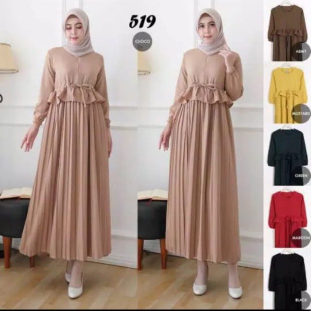 Gamis Denada Plisket - Gamis Wanita Muslim - Dress muslim - Gamis LEBARAN - Dress lebaran - baju leb