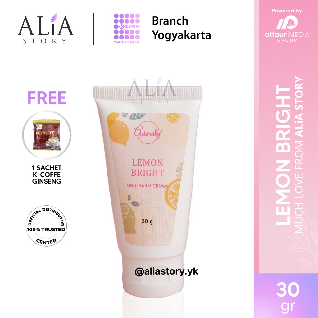 Lemon Bright Underarm Cream By Adoraly Skincare BPOM | Krim Pemutih Ketiak | Cream Untuk Area Lipata