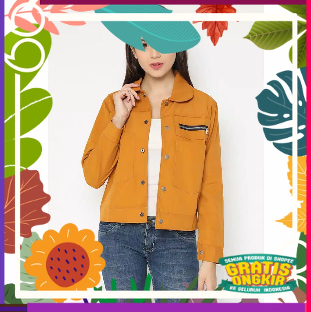 Jaket Kemeja Cewek Crop / Jaket Casual Wanita / Jaket Semi Parka / street jalanan punk