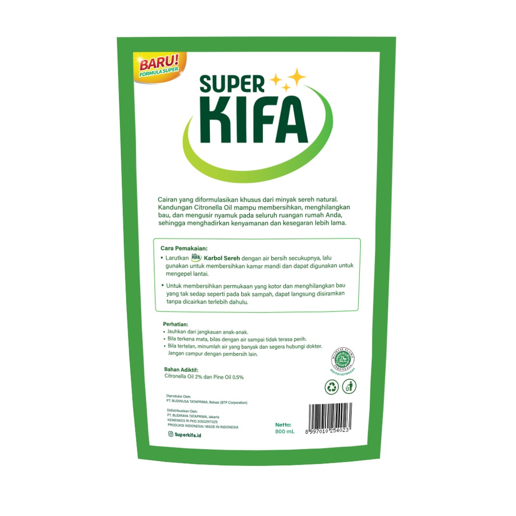 SUPER KIFA Karbol Sereh 800Ml -  Desinfectan Antibacterial