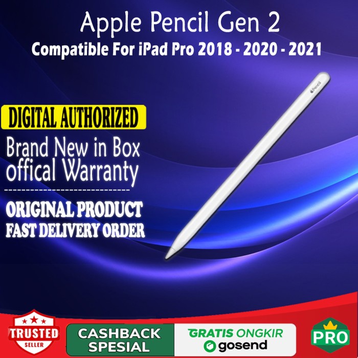 Apple Pencil Gen 2nd For iPad Air 4 iPad Pro 2019  2020 - INTER Diskon
