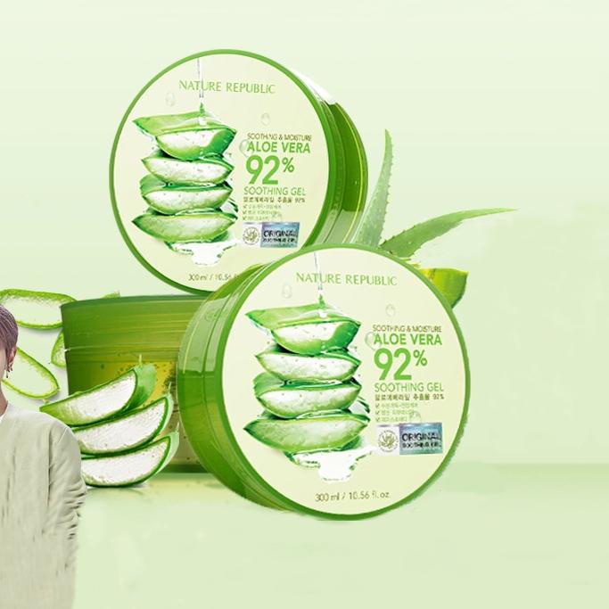 ✿ [COD]NATURE REPUBLIC Aloe Vera 92% Soothing Gel - 300ml ✹