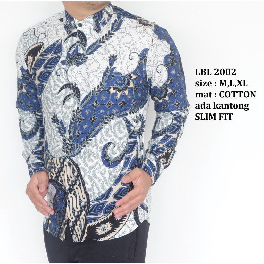 KEMEJA BATIK PRIA SLIM FIT LENGAN PANJANG BAJU BATIK PRIA LBL2002