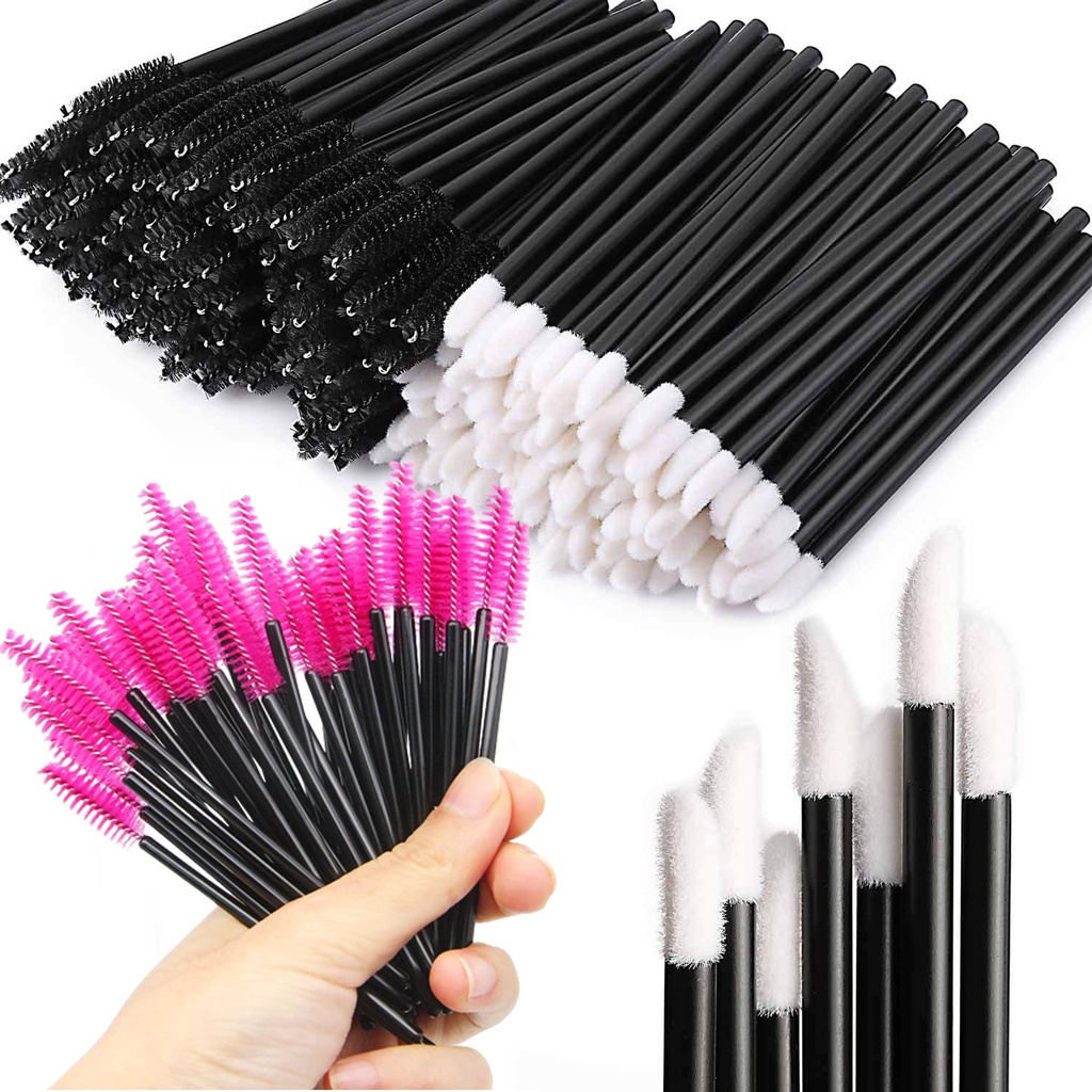 Disposable Lip Brush Wand Applicator / Mascara Wand Brush Sisir Mascara / Eyeliner Wand Brush 1 PACK 50pcs