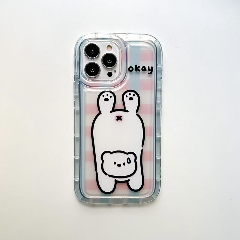 Soft Phone Case Kompatibel Untuk IPhone Casing Lucu14 13 11 12 Pro XS Max X XR 7 8 Plus Transparan TPU Silikon Shockproof Cover