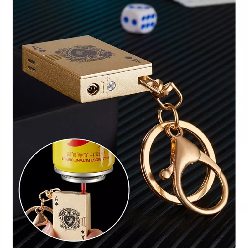 korek api gantungan kunci slide logo kartu remi key chain lighter unik MURAH