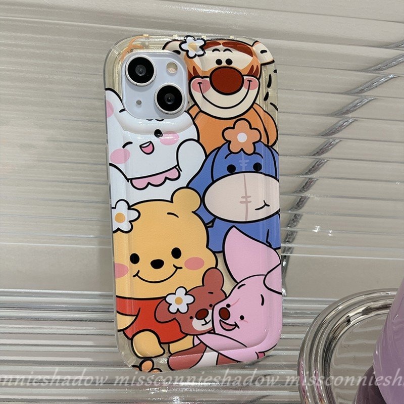 IPHONE Kartun Lucu Disney Winnie the Pooh Manyo Piglet Tigger Casing Kompatibel Untuk Iphone11 14 13 12 Pro MAX 7plus XR 6 6S 7 8 Plus X XS MAX Airbag Shockproof Soft Case Silicon Cover