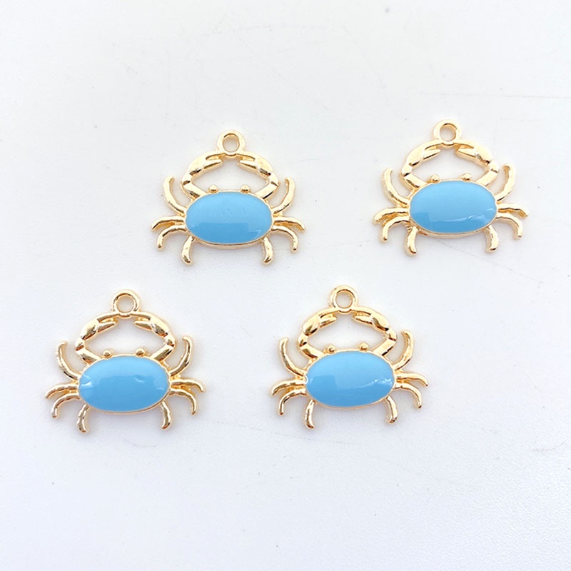 4pcs Liontin Kepiting Liontin Tetesan Minyak Bahan Alloy Seri Laut Untuk Produksi Perhiasan Kalung Gelang Diy