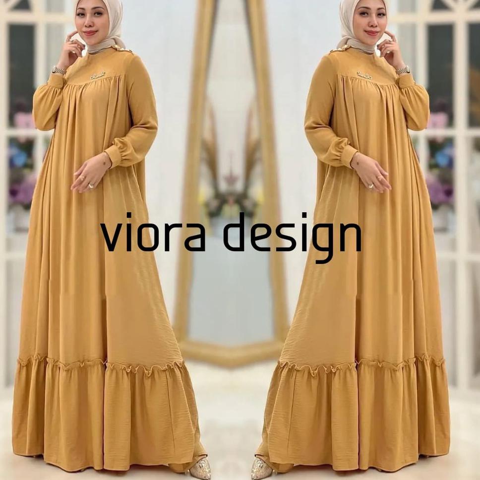 READY gamis crinkle premium airflow jumbo ori import polos terbaru